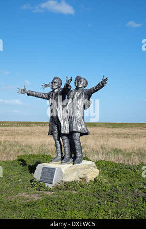 Short Brothers statue - Leysdown, Isle of Sheppey, Kent, UK, England. Stock Photo