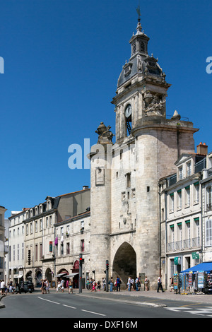 The city gate in the port of La Rochelle on the coast of the Poitou-Charentes region of France. Stock Photo