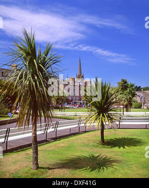 esplanade gardens and palm trees in Rothesay town centre.Rothesay,island of bute,clyde,argyll. Stock Photo