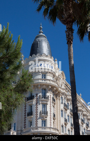 The famous Carlton Hotel in Cannes on the French Riviera in the Cote d'Azur region of the South of France. Stock Photo