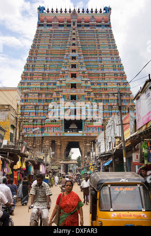 Sri Ranganathaswamy Hindu Temple - Srirangam near Tiruchirapalli - Tamil Nadu - India Stock Photo