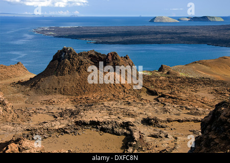 Volcano on the island of Bartolome in the Galapagos Islands - Ecuador Stock Photo