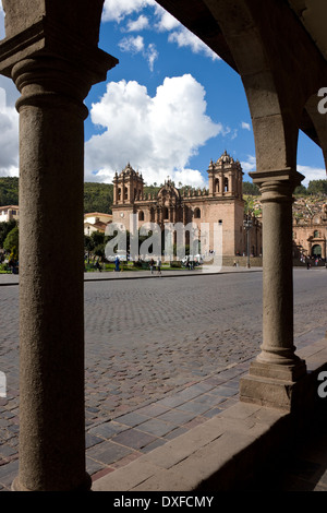 The Cathedral and Plaza del Armas in the city of Cuzco in Peru, South America. Stock Photo