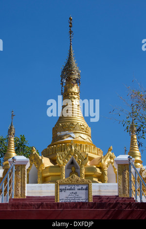 A Buddhist Stupa a few kilometers from Mount Popa in the Mandalay Division of Myanmar. Stock Photo