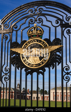 Close up of the College gates at RAF Cranwell Lincolnshire UK Stock Photo