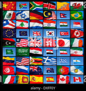 A collection of national flags from countries around the world. Stock Photo