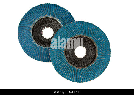 Abrasive disks on a white background Stock Photo