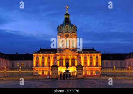 Main portal, Charlottenburg Palace, during Festival of Lights 2009, Berlin, Germany / Schloss Charlottenburg Stock Photo