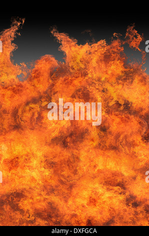A raging fire burning out of control. Stock Photo