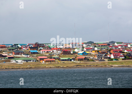Port Stanley, the capital of the Falkland Islands. Stock Photo