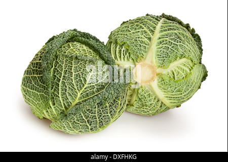 savoy cabbage isolated Stock Photo