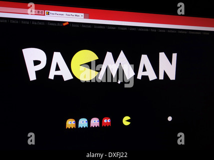 Pacman. 80's classic arcade game Stock Photo