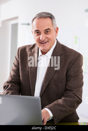 Businessman in Office, Mannheim, Baden-Wurttemberg, Germany Stock Photo