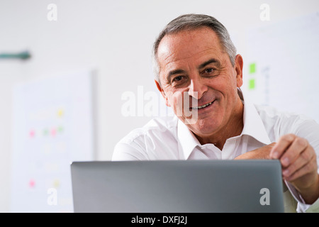 Businessman in Office, Mannheim, Baden-Wurttemberg, Germany Stock Photo