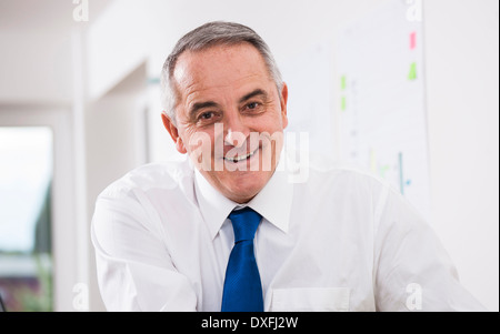 Businessman in Office, Mannheim, Baden-Wurttemberg, Germany Stock Photo