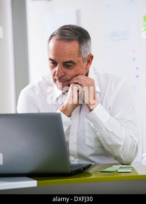 Businessman in Office, Mannheim, Baden-Wurttemberg, Germany Stock Photo