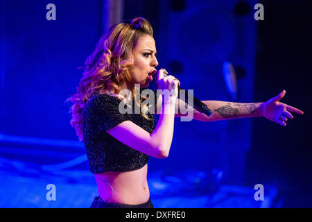 Detroit, Michigan, USA. 26th Mar, 2014. English Singer-Songwriter CHER LLOYD performs in concert in preparation for her new album 'Sorry Im Late' at St. Andrews Hall on March 25, 2014 in Detroit, Michigan Credit:  Marc Nader/ZUMA Wire/ZUMAPRESS.com/Alamy Live News Stock Photo