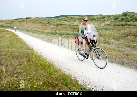 A family holiday on the Dutch Island of  Vlieland, Holland Stock Photo