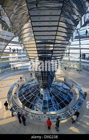 Reichstagskuppel, Parliament Dome, Regierungsviertel, Administrative Quarter, architect Sir Norman Foster, Berlin, Germany Stock Photo