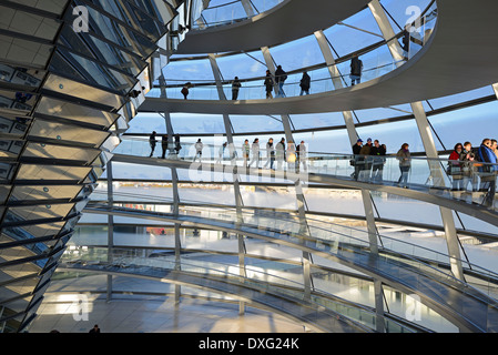 Reichstagskuppel, Parliament Dome, Regierungsviertel, Administrative Quarter, architect Sir Norman Foster, Berlin, Germany Stock Photo