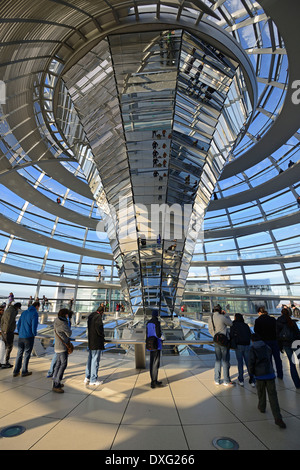 Reichstagskuppel, Parliament Dome, Regierungsviertel, Administrative Quarter, architect Sir Norman Foster, Berlin, Germany Stock Photo