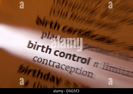 Birth Control - the practice of preventing unwanted pregnancies, typically by use of contraception. Stock Photo