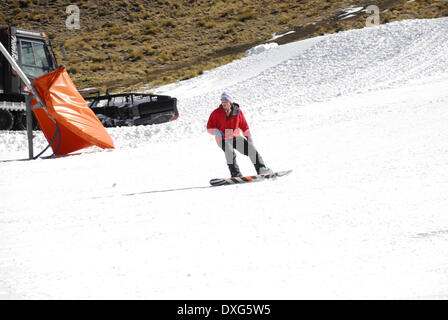 Snowboarding at Afriski, Lesotho Stock Photo