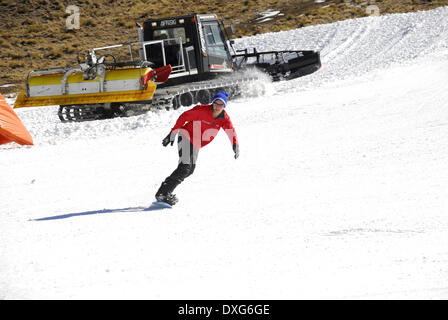 Snowboarding at Afriski, Lesotho Stock Photo