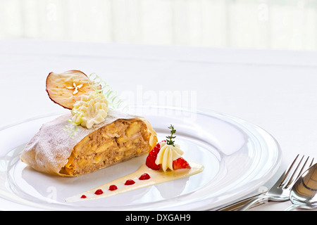 Viennese Apple Strudel Stock Photo