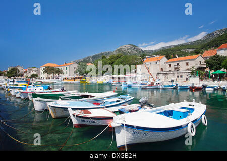 Boats in the harbour of Bol, island of Brač, Dalmatia, Croatia Stock Photo