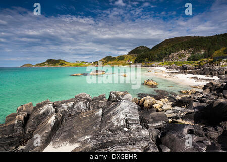 Coast, Refviksanden Beach, Vågsøy island, Sogn og Fjordane, Norway Stock Photo