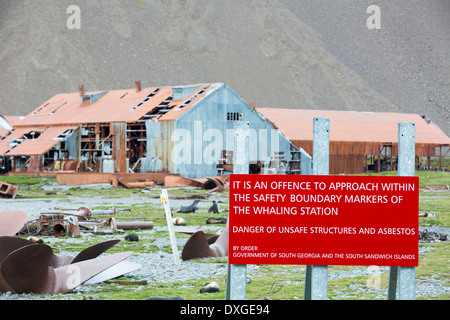 Stromness Whaling Station on South Georgia, it was operational until 1961, Stock Photo