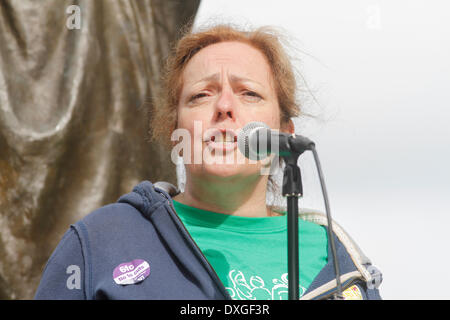 Nottingham, UK. 26th March 2014. Sheena Wheatley Nottingham City NUT National Union of Teachers march in Nottingham on the day of the NUT Teachers Strike Strike and Rally March 26th  Assemble 10am Forest Recreation Ground  March to Market Square  Rally 11am Credit:  Pete Jenkins/Alamy Live News Stock Photo