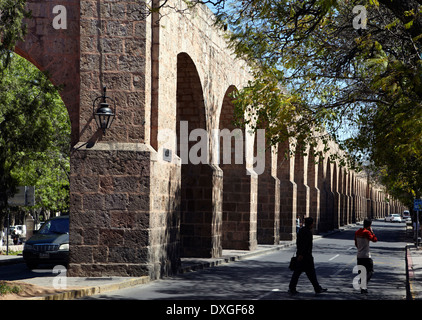 America, Mexico, Michoacan state, Morelia city, aqueduct Stock Photo
