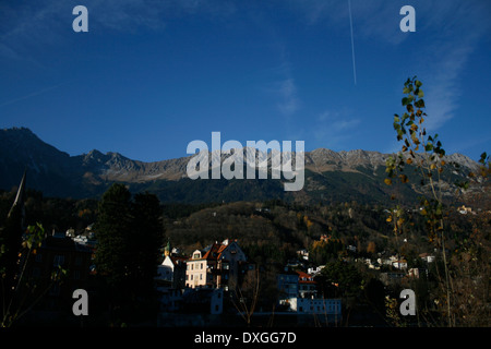 View to the Nordkette from Innsbruck Stock Photo