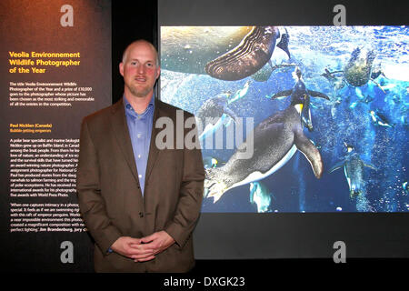 Paul Nicklen, Wildlife Photographer of the Year The Veolia Environment Wildlife Photographer of the Year 2012, held at the Natural History Museum London, England - 18.10.12 Featuring: Paul Nicklen, Wildlife Photographer of the Year Where: London, United Kingdom When: 18 Oct 2012 Stock Photo