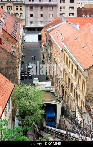 Zagreb city with funicular Stock Photo