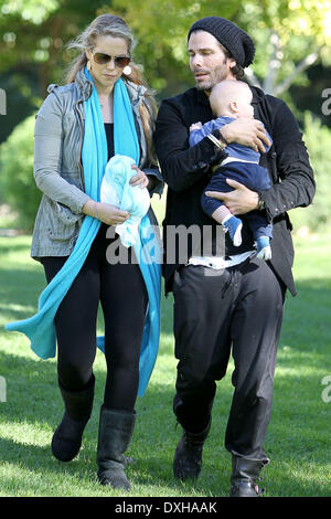 Husband greg lauren and their son sky cole hi-res stock
