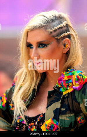 Ke aka Kesha performing live on NBC's Toyota Thanksgiving Concert Series on the 'Today' show at Rockefeller Center Featuring: K Stock Photo