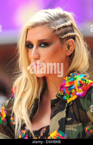 Ke aka Kesha performing live on NBC's Toyota Thanksgiving Concert Series on the 'Today' show at Rockefeller Center Featuring: K Stock Photo