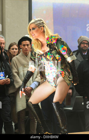 Ke aka Kesha performing live on NBC's Toyota Thanksgiving Concert Series on the 'Today' show at Rockefeller Center Featuring: K Stock Photo