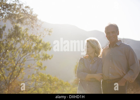 Portrait of happy senior couple outdoors Stock Photo