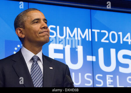 Barack Obama united states US president visits EU portrait headshot serious speak speaking hands