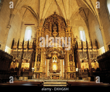 Spain. Ona. Monastery of Holy Saviour (San Salvador). Baroque altarpiece. Stock Photo