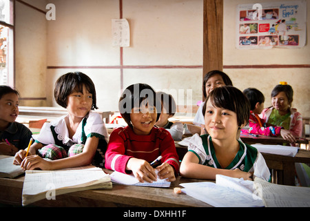 Myanmar, Amarapura, students Stock Photo