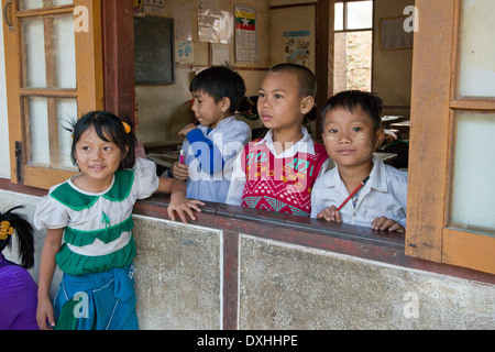 Myanmar, Amarapura, students Stock Photo