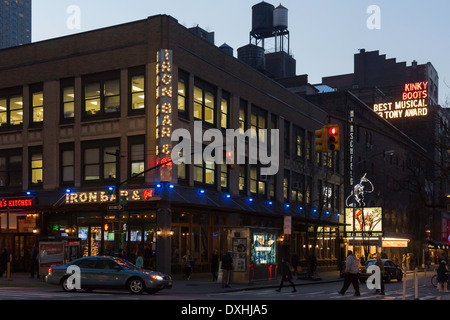 Street Scene at Dusk, 8th Avenue Near Times Square, NYC, USA Stock Photo