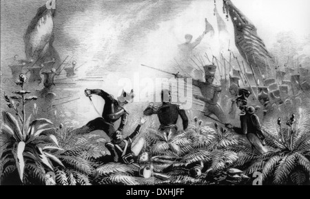 BATTLE OF PALO ALTO American forces attack the Mexican troops 8 May 1846 in the first major conflict of the Mexican-American War Stock Photo