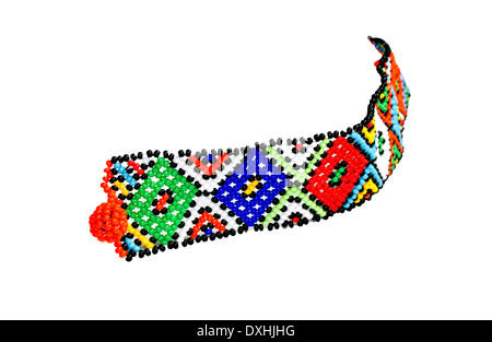 single Zulu beaded bracelet in bright colors Stock Photo