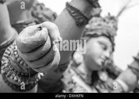 goddess durga hand full of power sculptures Stock Photo